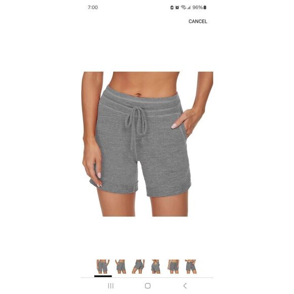 New XL Solatin Grey Lounge Shorts Comfy Pajama Bottoms with Pockets & Drawstring - Picture 1 of 6